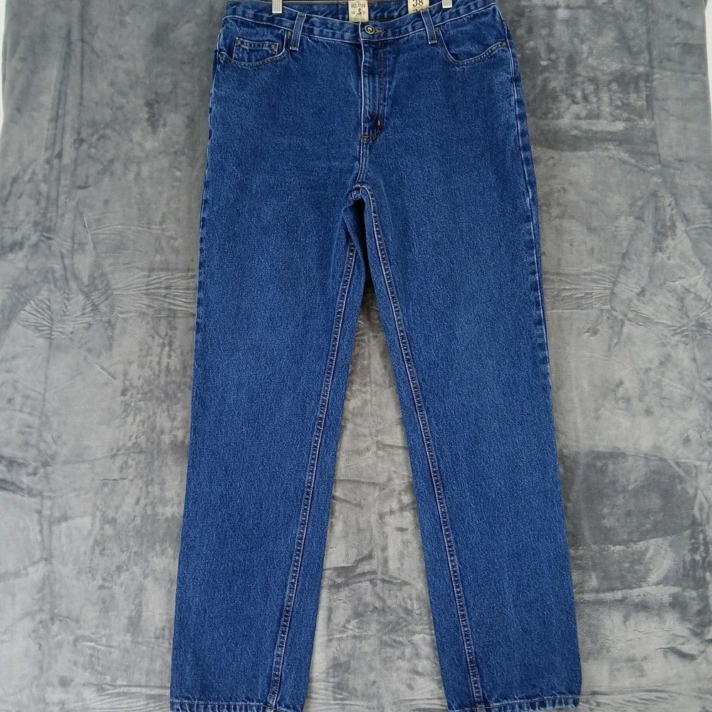 Red Head Jeans Mens 37x34 Blue Denim Straight Leg Zip‎ Fly 5 Pocket Classic